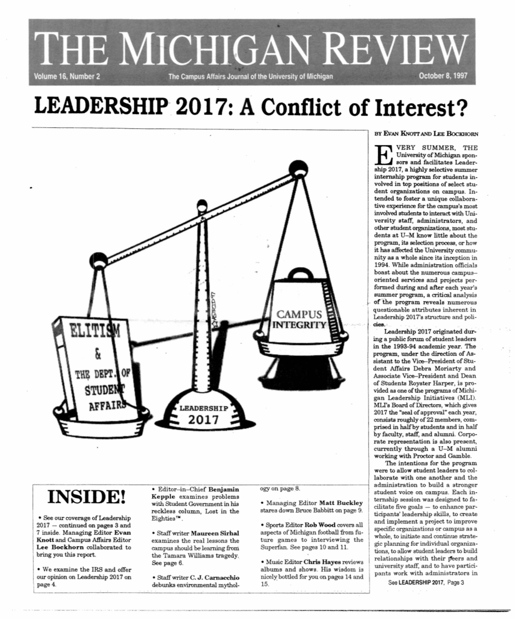 LEADERSHIP-2017: a Conflict of Interest?