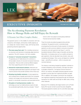 Executive Insights Volume Xvii, Issue 25