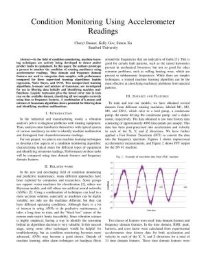 Condition Monitoring Using Accelerometer Readings