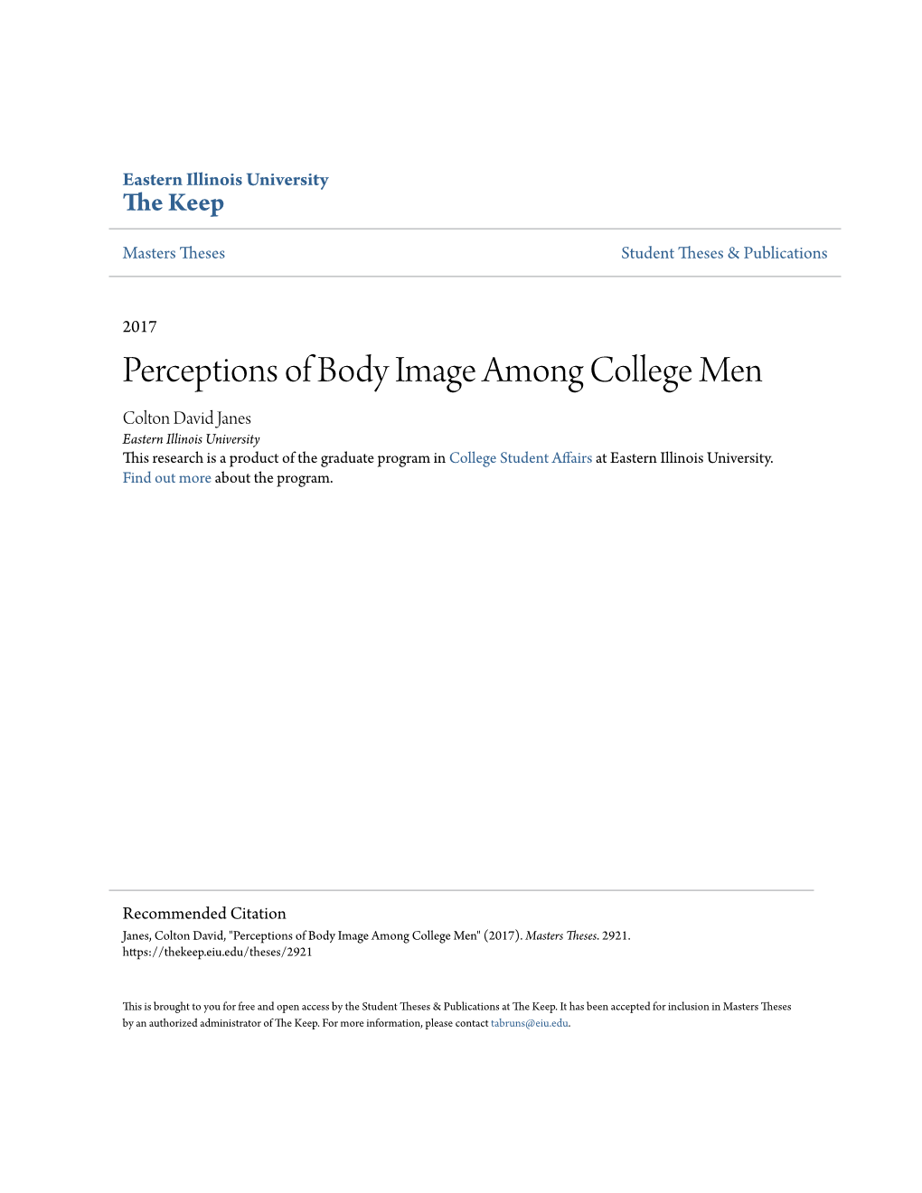 Perceptions of Body Image Among College