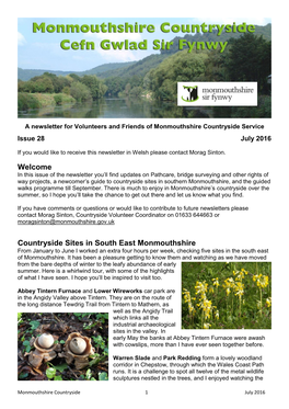 Welcome Countryside Sites in South East Monmouthshire