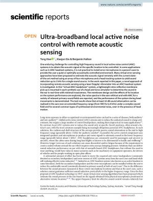 Ultra-Broadband Local Active Noise Control with Remote Acoustic Sensing
