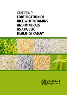 Fortification of Rice with Vitamins and Minerals As a Public Health Strategy