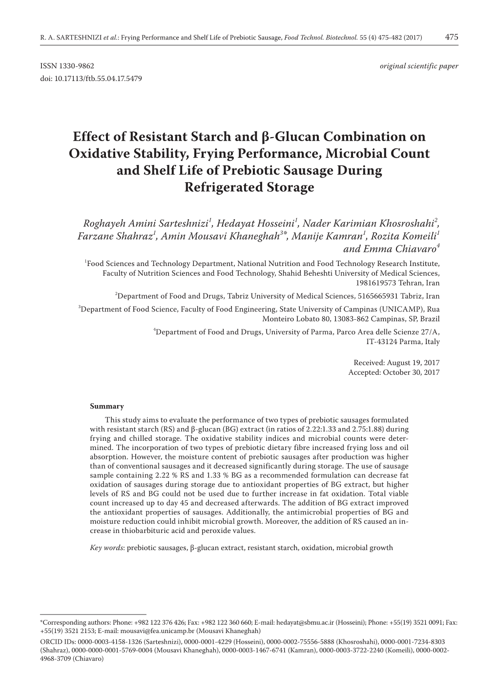 Effect of Resistant Starch and Β-Glucan