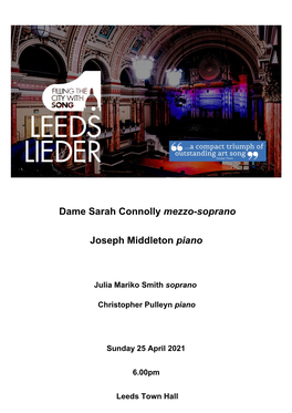 Dame Sarah Connolly Mezzo-Soprano Joseph Middleton
