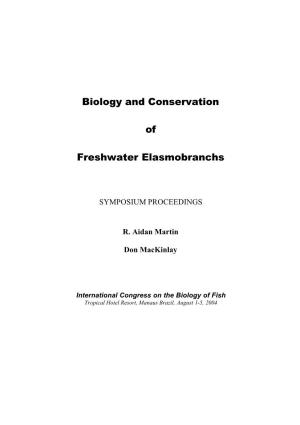 Biology and Conservation of Freshwater Elasmobranchs