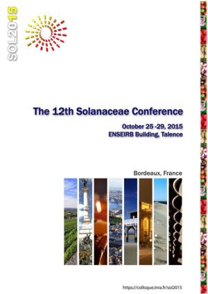 The 12Th Solanaceae Conference