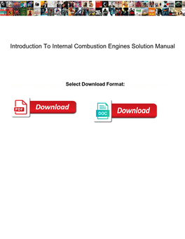 Introduction to Internal Combustion Engines Solution Manual