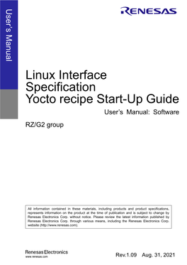 Linux Interface Specification Yocto Recipe Start-Up Guide Rev.1.09