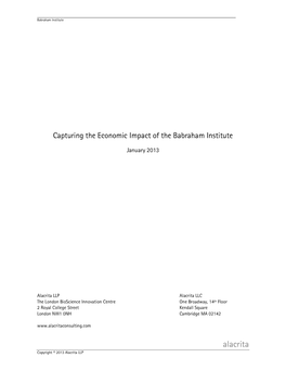 Capturing the Economic Impact of the Babraham Institute