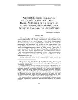 Why Dfs Requires Regulation Regardless of Whether It Is