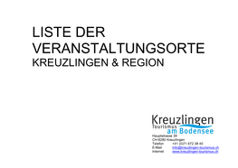 Liste Der Veranstaltungsorte Kreuzlingen & Region