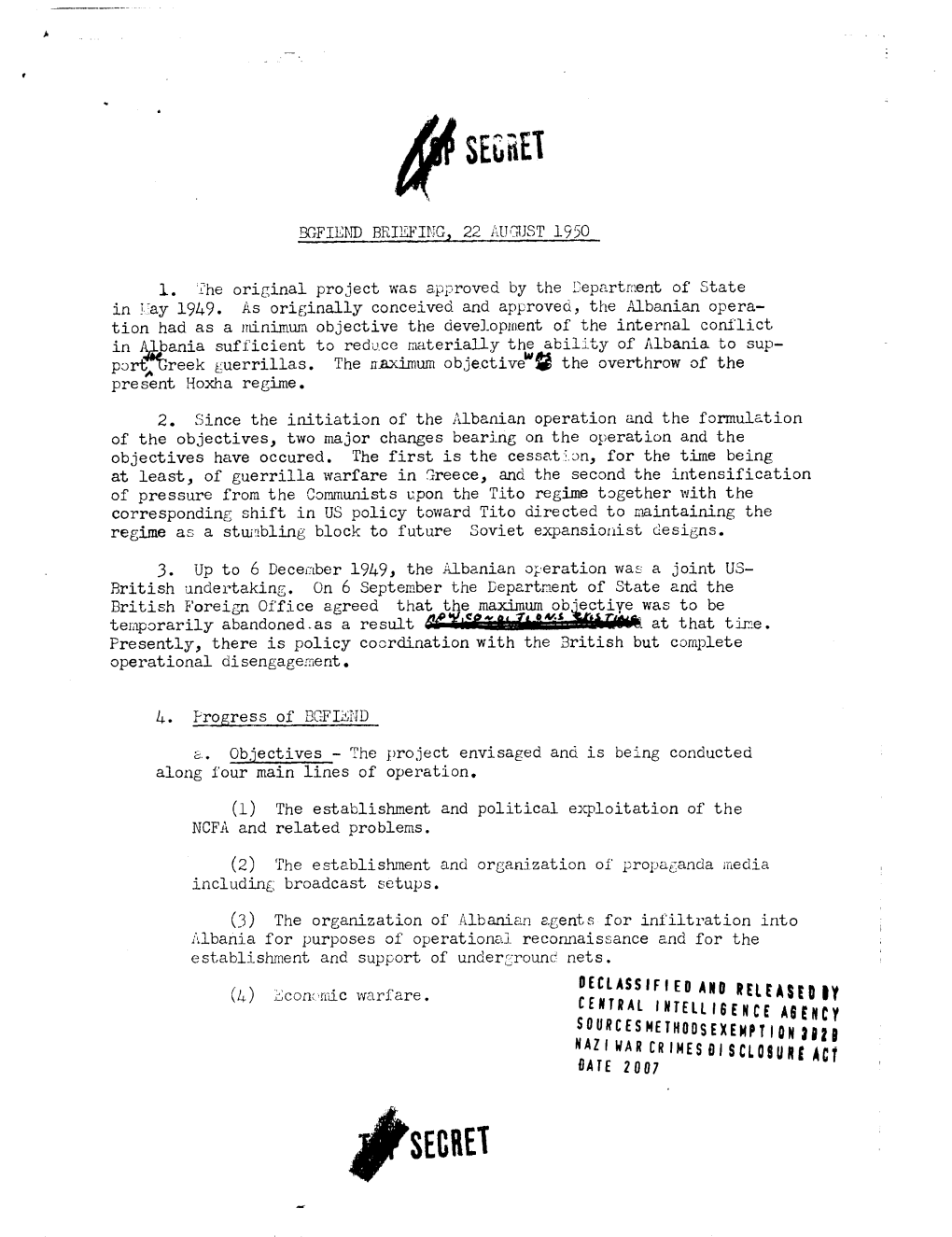 Bgfiend Briefing, 22 August 1950