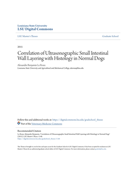 Correlation of Ultrasonographic Small Intestinal Wall Layering with Histology in Normal Dogs