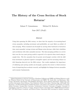 The History of the Cross Section of Stock Returns∗