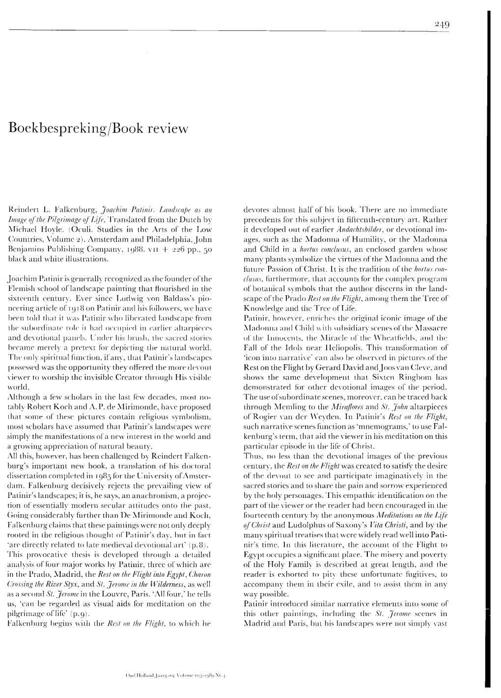 249 Boekbespreking/Book Review Reindert L. Falkenburg