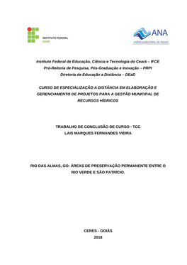 Instituto Federal De Educação, Ciência E Tecnologia Do Ceará – IFCE Pró-Reitoria De Pesquisa, Pós-Graduação E Inovação – PRPI Diretoria De Educação a Distância – Dead