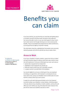 Download Benefits You Can Claim Factsheet