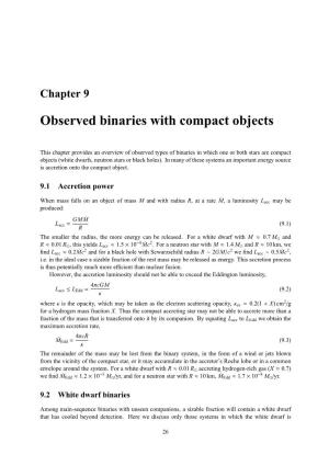 Observed Binaries with Compact Objects