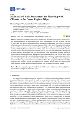 Multihazard Risk Assessment for Planning with Climate in the Dosso Region, Niger