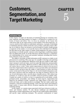 Customers, Segmentation,And Targetmarketing