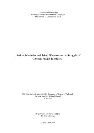 Arthur Schnitzler and Jakob Wassermann: a Struggle of German-Jewish Identities