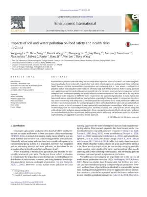 Impacts of Soil and Water Pollution on Food Safety and Health Risks in China
