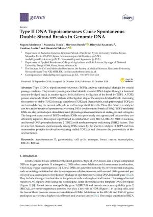 Type II DNA Topoisomerases Cause Spontaneous Double-Strand Breaks in Genomic DNA