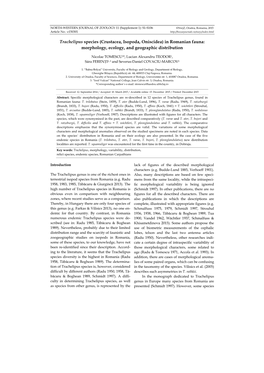 Trachelipus Species (Crustacea, Isopoda, Oniscidea) in Romanian Fauna: Morphology, Ecology, and Geographic Distribution