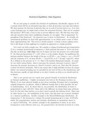 Lecture 8: Statistical Equilibria, Saha Equation