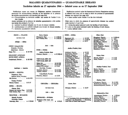 Year 18 September 1964 Maladies Quarantenaires