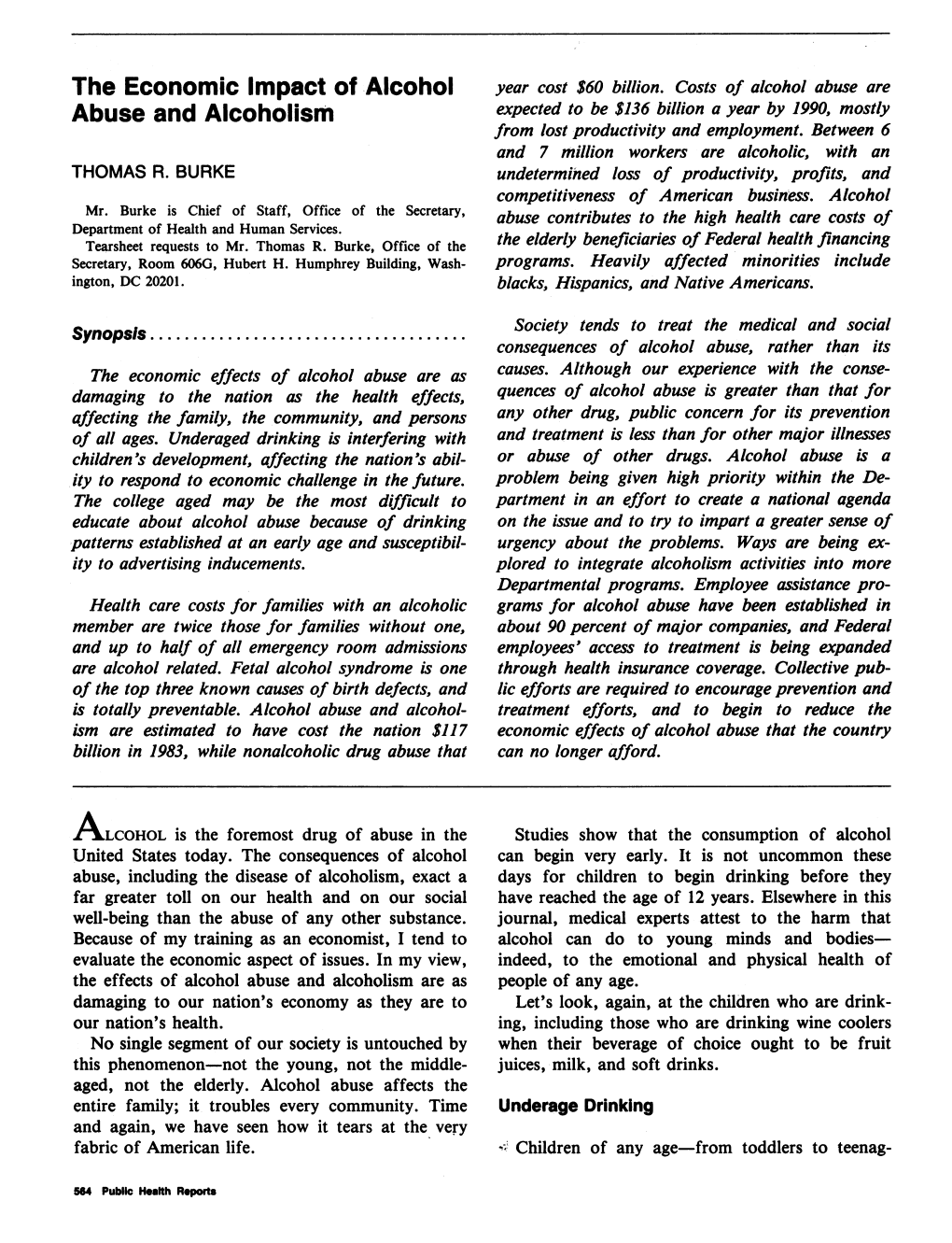 The Economic Impact of Alcohol Abuse and Alcoholism