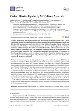 Carbon Dioxide Uptake by MOC-Based Materials