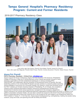 2016-2017 Pharmacy Residency Class
