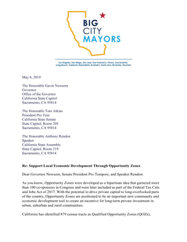 Big City Mayors Support Local Economic Development Through