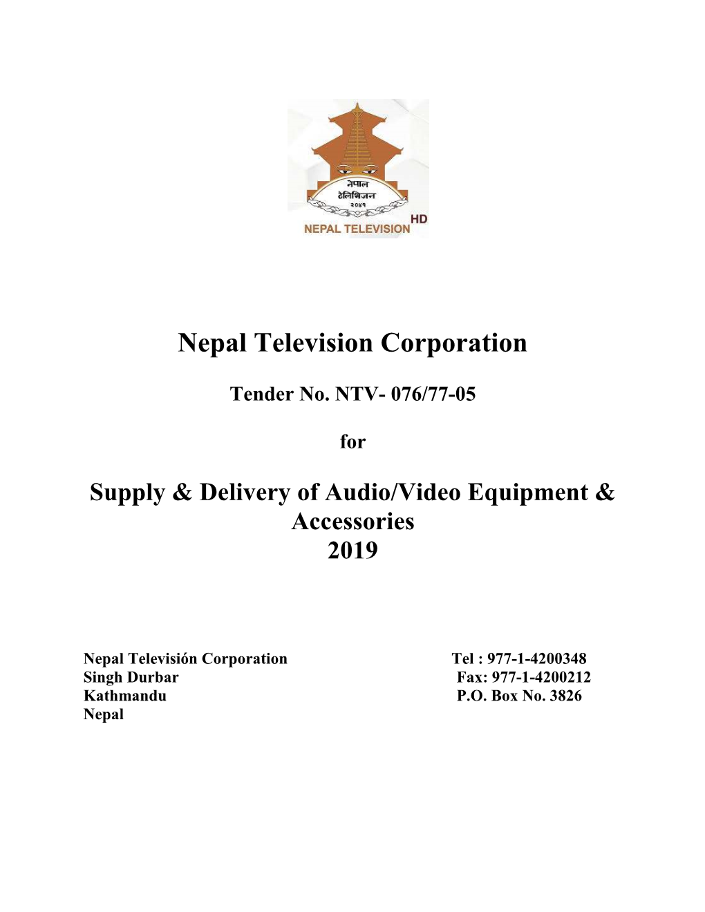 Nepal Television Corporation Tender No