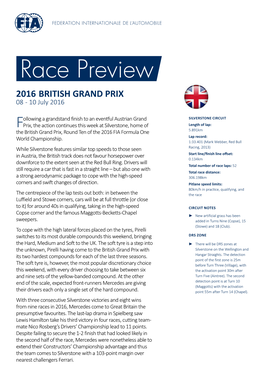 2016 BRITISH GRAND PRIX 08 - 10 July 2016