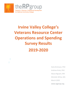 Irvine Valley College's Veterans Resource Center Operations