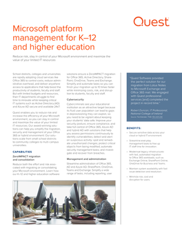 Microsoft Platform Management for K-12 and Higher