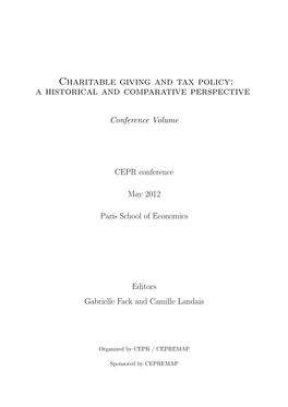 Charitable Giving and Tax Policy: a Historical and Comparative Perspective