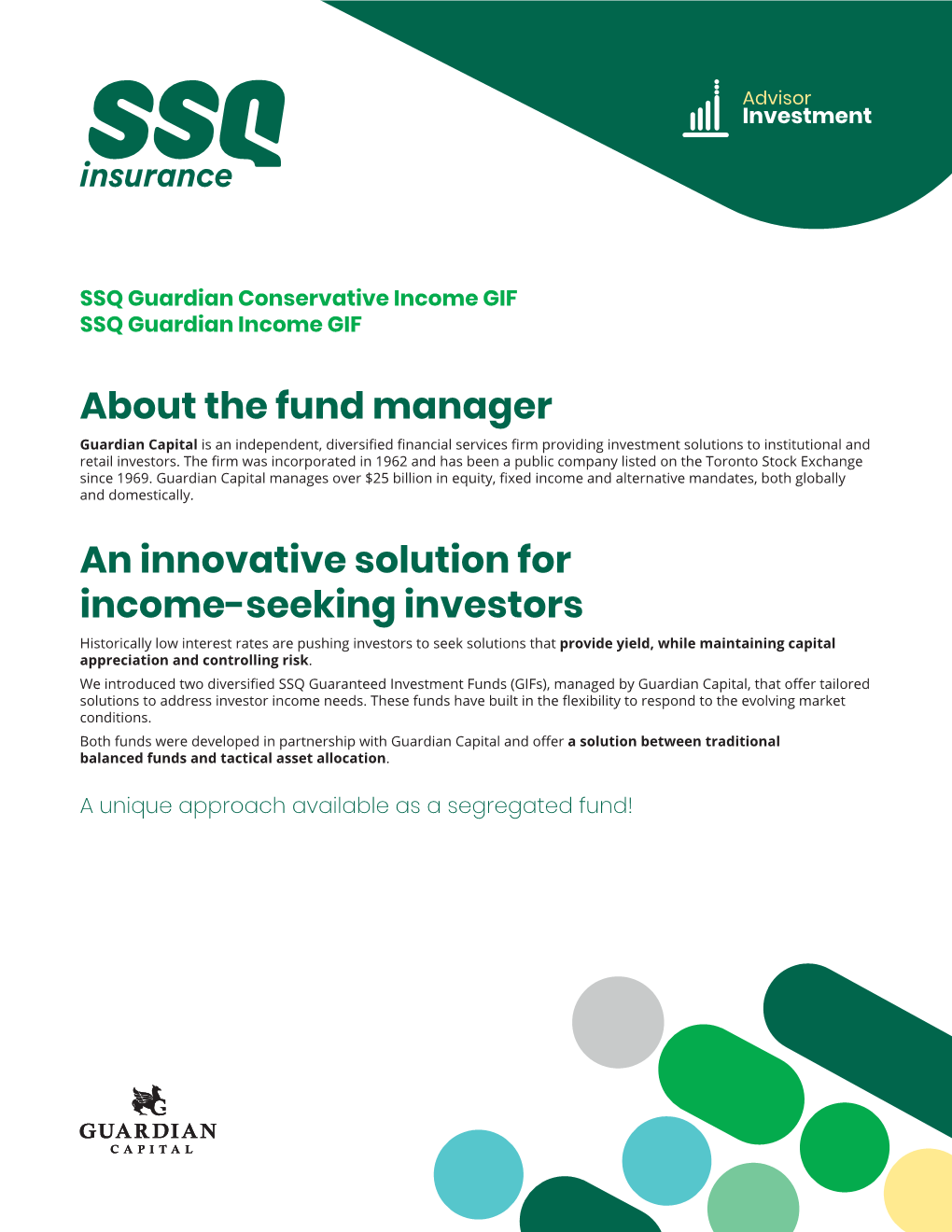About the Fund Manager an Innovative Solution for Income-Seeking Investors