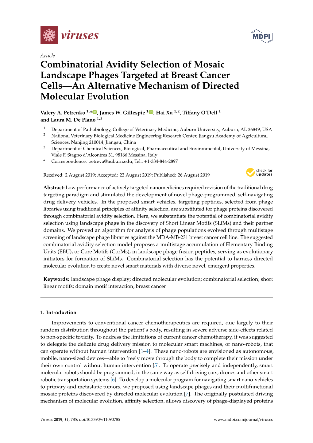 Combinatorial Avidity Selection of Mosaic Landscape Phages Targeted at Breast Cancer Cells—An Alternative Mechanism of Directed Molecular Evolution