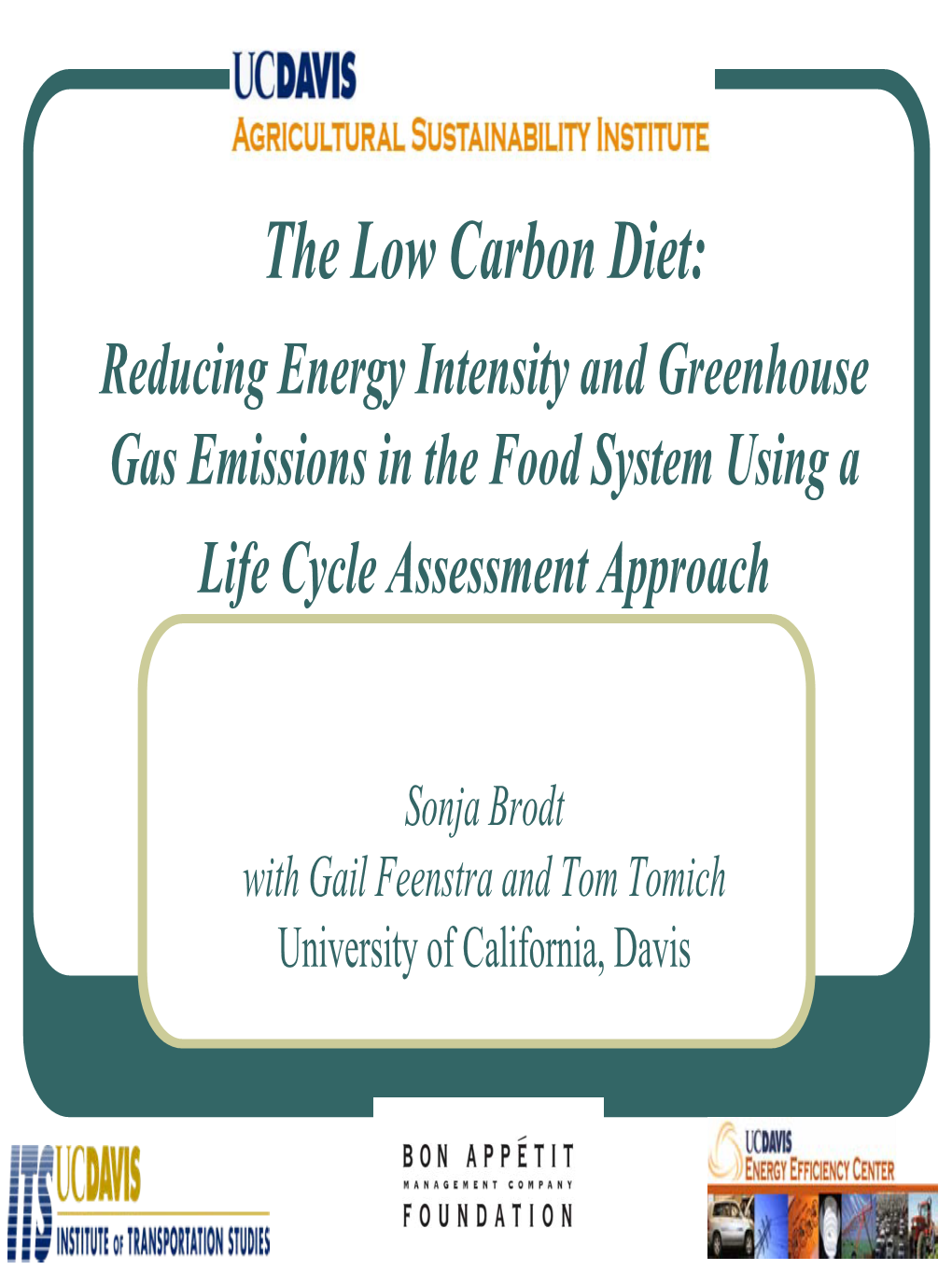 Energy Life Cycle Assessment in Food Systems