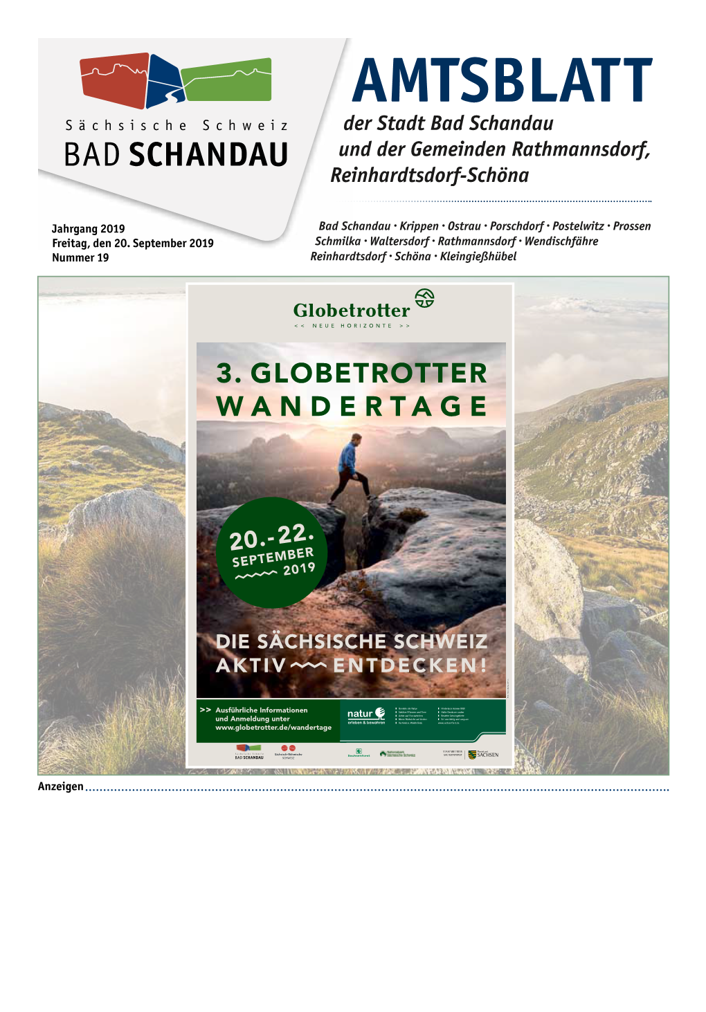 Amtsblatt Der Stadt Bad Schandau Und Der Gemeinden Rathmannsdorf, Reinhardtsdorf-Schöna