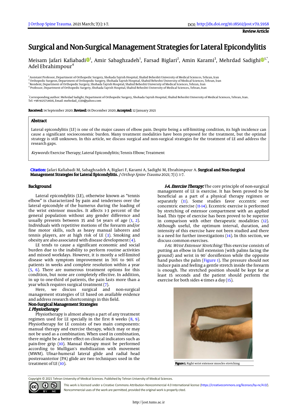 Surgical and Non-Surgical Management Strategies for Lateral Epicondylitis