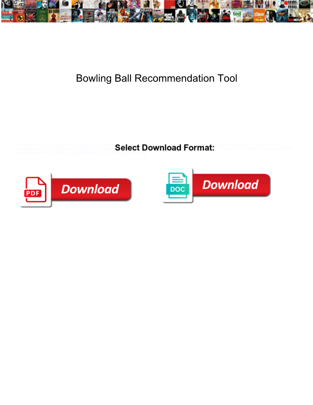 Bowling Ball Recommendation Tool