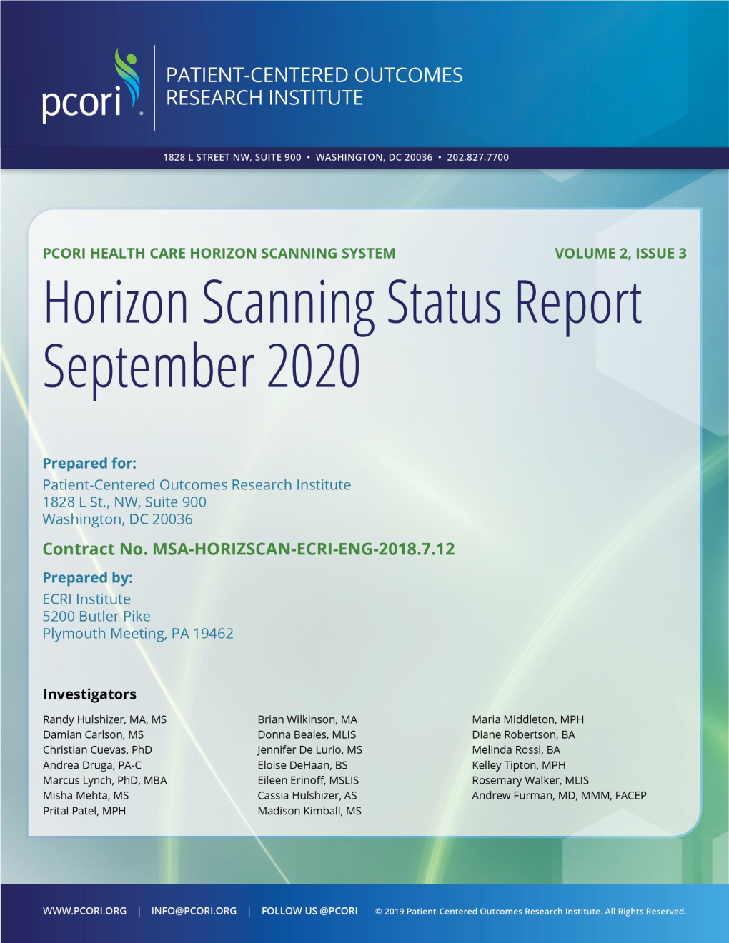Horizon Scanning Status Report, Volume 2