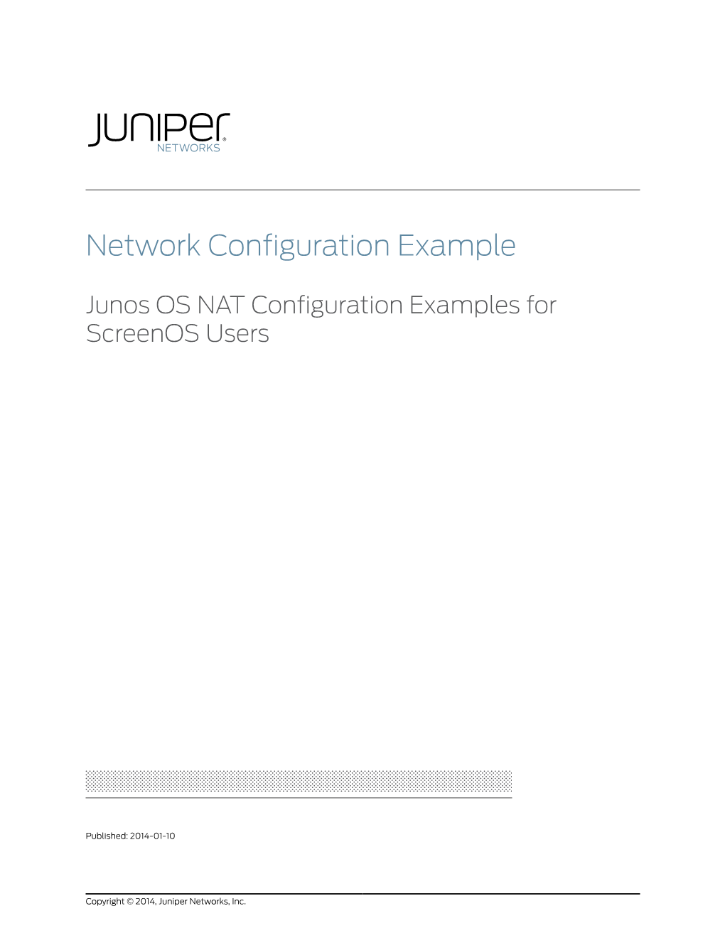 Junos OS NAT Configuration Examples for Screenos Users