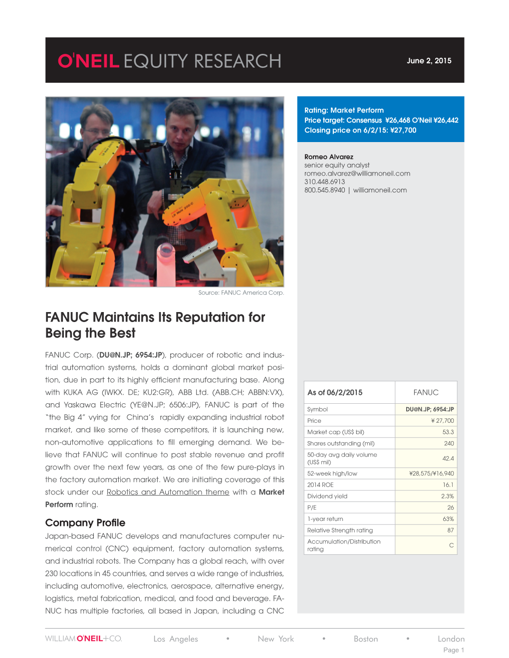 FANUC Maintains Its Reputation for Being the Best