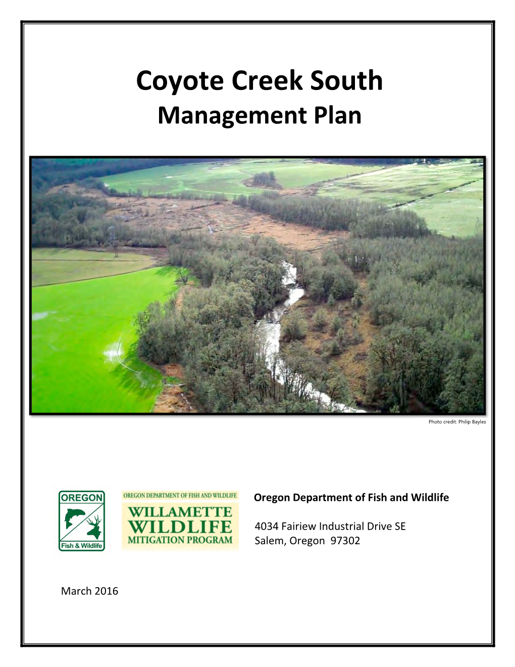 Coyote Creek South Management Plan